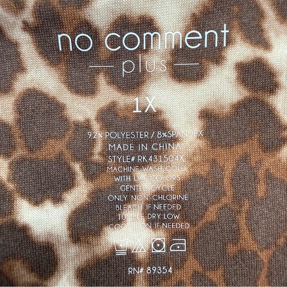 Women’s No Comment Plus Fleece Flare Leggings Foldover Waistband Leopard Size 1X - Picture 10 of 16